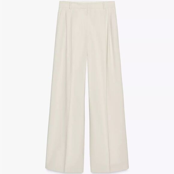 ZARA PLEATED WIDE LEG PANTS - Picture 2 of 6